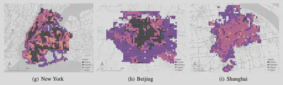 Categorical maps of the urban form at a high spatial resolution, determined with Wangyang's deep learning approach.