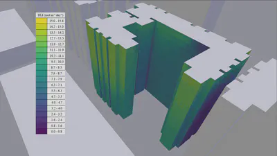 One of the results of the simulations, providing insight for decision-making for high-rise urban farming and for maximising the crop yield.