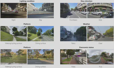 Sets of images taken at the same location but with contrasting visual characteristics, affirming the need for a contextually rich dataset, which will contribute to increasing the fit for purpose and usability of street-level imagery.