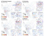 Decarbonizing megacities: A spatiotemporal analysis considering inter-city travel and the 15-minute city concept