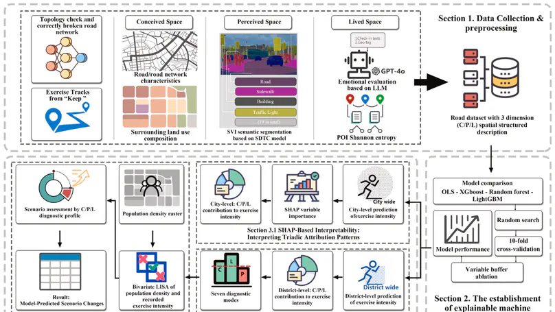 Street space as health infrastructure: diagnosing uneven street support for exercise through the spatial triad
