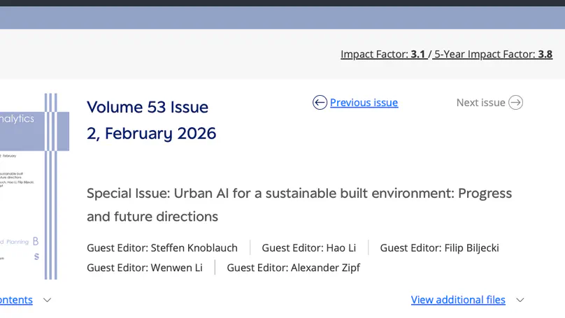 Urban AI for a sustainable built environment: Progress and future directions